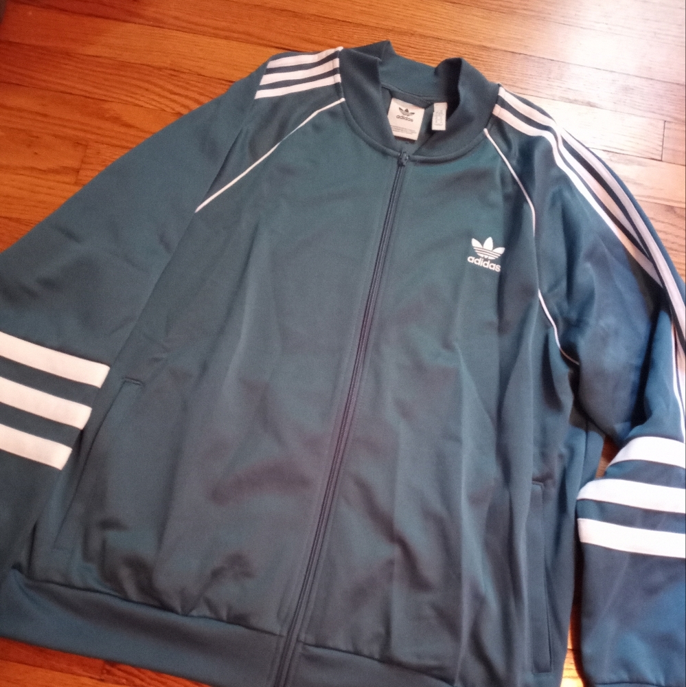 Mens Adidas track coat with track pant L XL